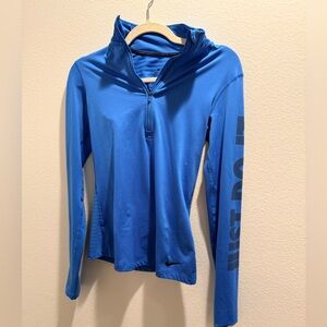 Nike Women's Blue Quarter-Zip Hoodie